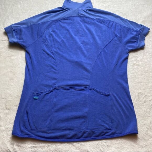 Luna For Women Athletes Blue Tone 1/2 Zip Silk Wool Blend Cycling Top Size XL - Picture 2 of 9